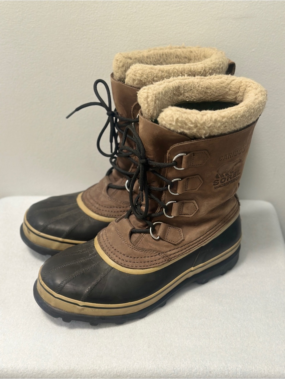 Sorel Men’s Brown and Black Insulated Lace-Up Winter Boots Sz 10